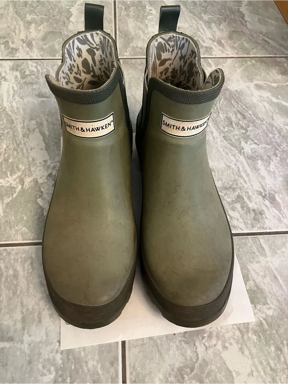 Waterproof Chelsea Rain Boots - Olive Green